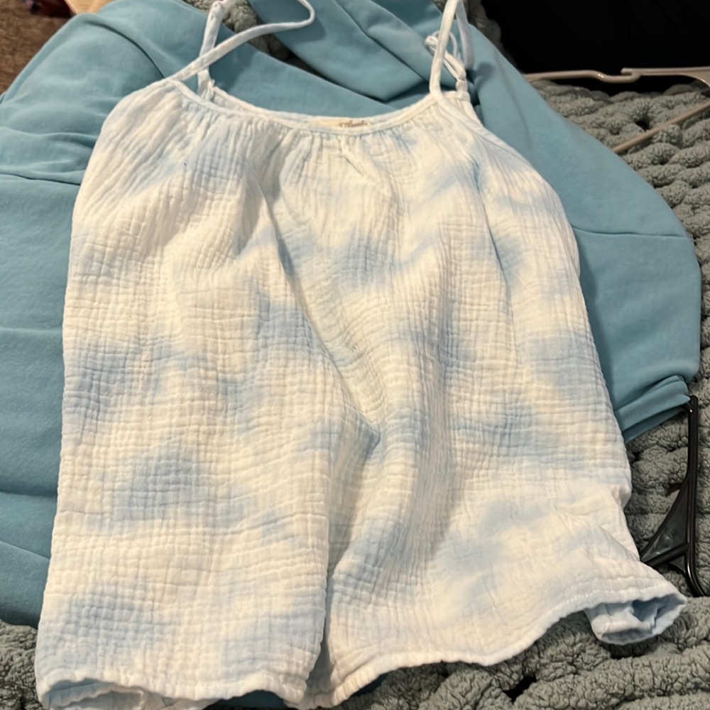 White blue tank top